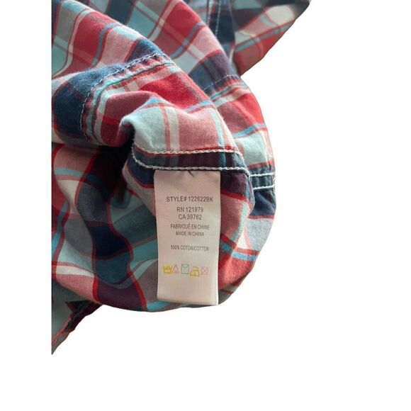 PROJEKRAW Mens Multicolor Plaid Collared Short Sleeves Button-Up Shirts XL - Picture 4 of 15